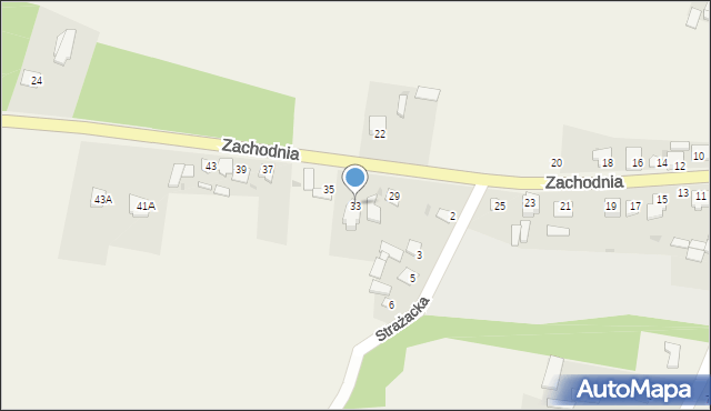 Zakrzówek, Zachodnia, 33, mapa Zakrzówek