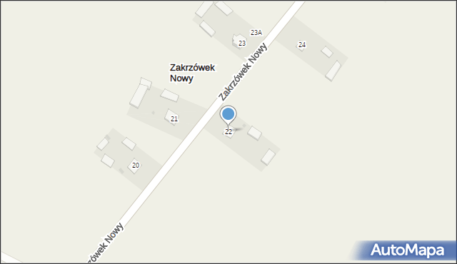 Zakrzówek Nowy, Zakrzówek Nowy, 22, mapa Zakrzówek Nowy