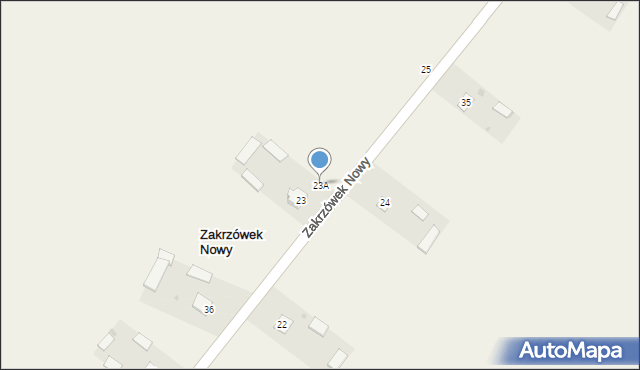 Zakrzówek Nowy, Zakrzówek Nowy, 23A, mapa Zakrzówek Nowy