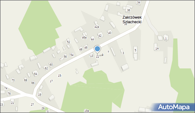 Zakrzówek Szlachecki, Zakrzówek Szlachecki, 11, mapa Zakrzówek Szlachecki