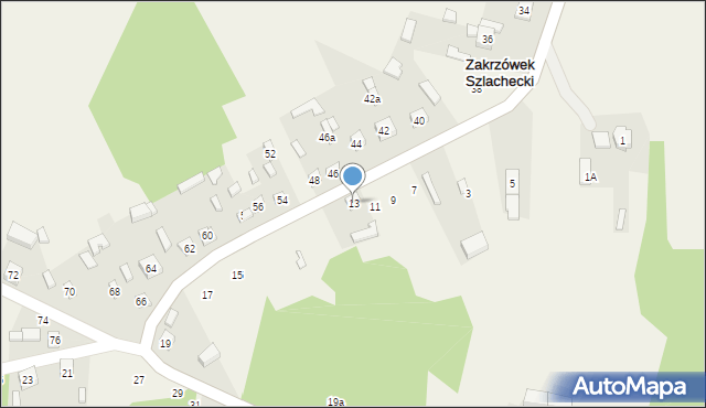 Zakrzówek Szlachecki, Zakrzówek Szlachecki, 13, mapa Zakrzówek Szlachecki