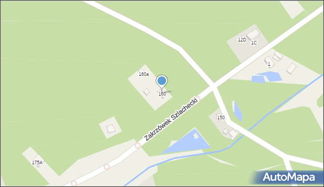 Zakrzówek Szlachecki, Zakrzówek Szlachecki, 160, mapa Zakrzówek Szlachecki