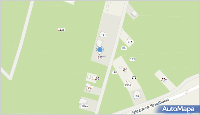 Zakrzówek Szlachecki, Zakrzówek Szlachecki, 193, mapa Zakrzówek Szlachecki