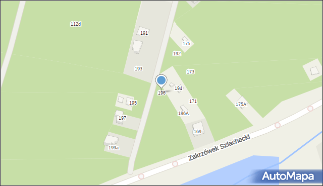 Zakrzówek Szlachecki, Zakrzówek Szlachecki, 196, mapa Zakrzówek Szlachecki