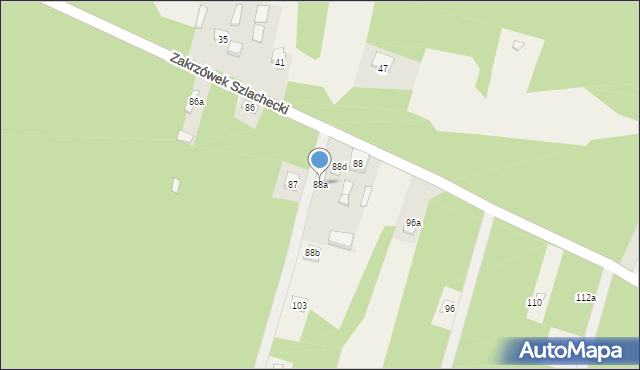 Zakrzówek Szlachecki, Zakrzówek Szlachecki, 88a, mapa Zakrzówek Szlachecki