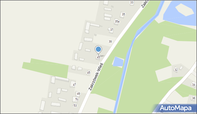 Zakrzówek-Wieś, Zakrzówek-Wieś, 43, mapa Zakrzówek-Wieś