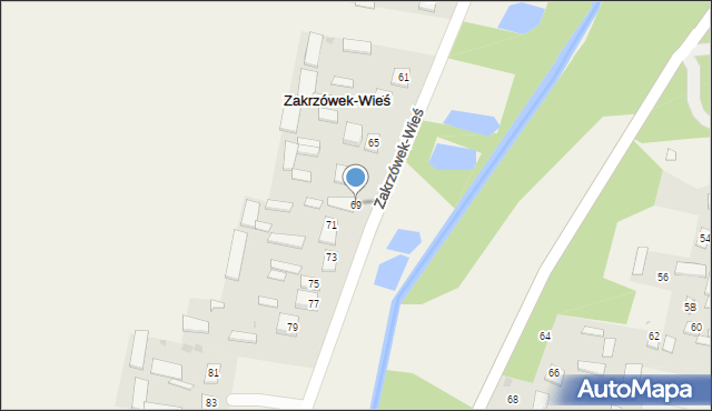 Zakrzówek-Wieś, Zakrzówek-Wieś, 69, mapa Zakrzówek-Wieś