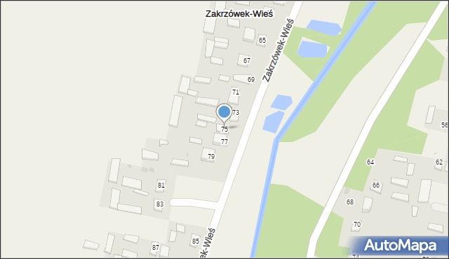 Zakrzówek-Wieś, Zakrzówek-Wieś, 75, mapa Zakrzówek-Wieś