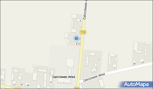 Zakrzówek-Wieś, Zakrzówek-Wieś, 5, mapa Zakrzówek-Wieś