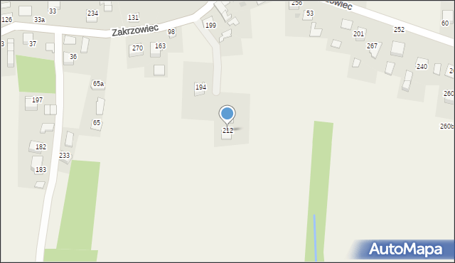 Zakrzowiec, Zakrzowiec, 212, mapa Zakrzowiec