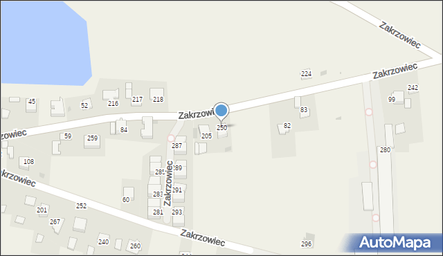 Zakrzowiec, Zakrzowiec, 250, mapa Zakrzowiec