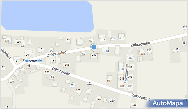 Zakrzowiec, Zakrzowiec, 259, mapa Zakrzowiec