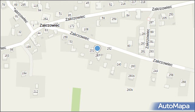 Zakrzowiec, Zakrzowiec, 267, mapa Zakrzowiec