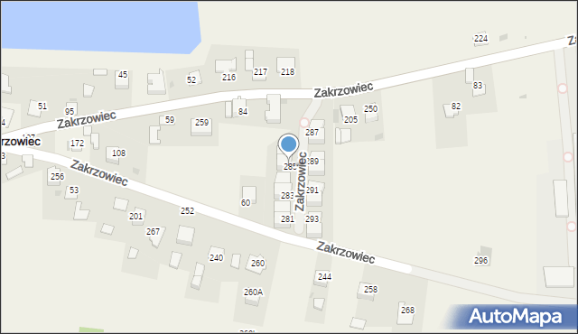 Zakrzowiec, Zakrzowiec, 285, mapa Zakrzowiec