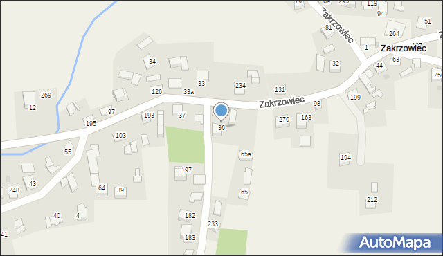 Zakrzowiec, Zakrzowiec, 36, mapa Zakrzowiec