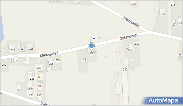 Zakrzowiec, Zakrzowiec, 83, mapa Zakrzowiec