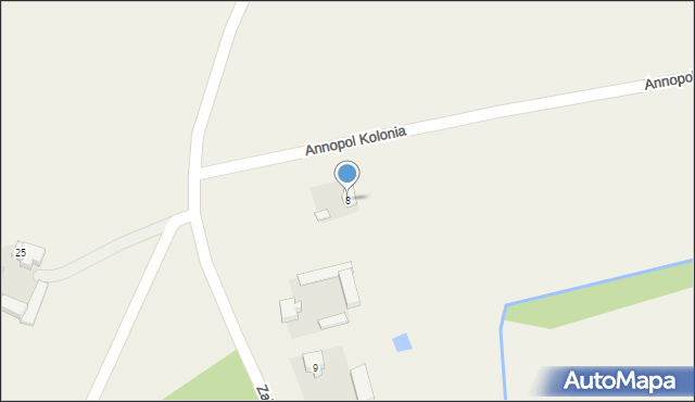 Zakrzyn-Kolonia, Zakrzyn-Kolonia, 8, mapa Zakrzyn-Kolonia