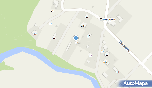 Zakurzewo, Zakurzewo, 17a, mapa Zakurzewo