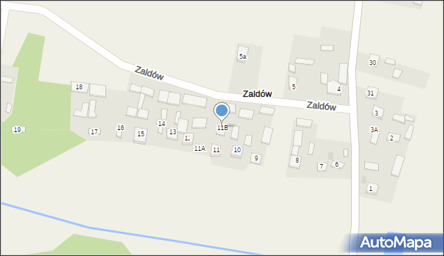 Zaldów, Zaldów, 11B, mapa Zaldów