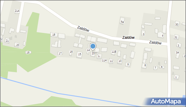 Zaldów, Zaldów, 13, mapa Zaldów