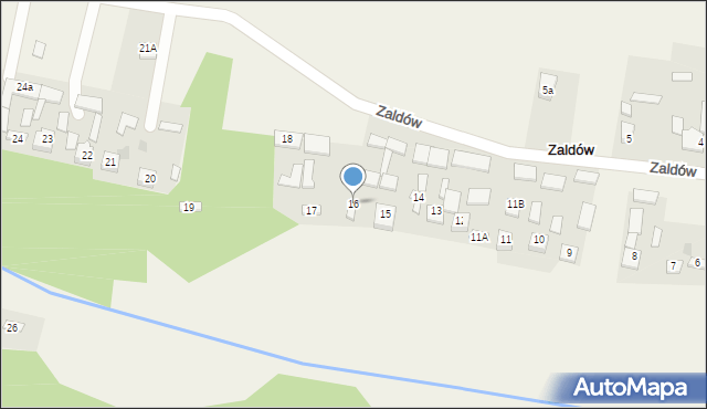 Zaldów, Zaldów, 16, mapa Zaldów
