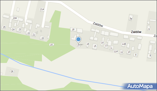 Zaldów, Zaldów, 17, mapa Zaldów