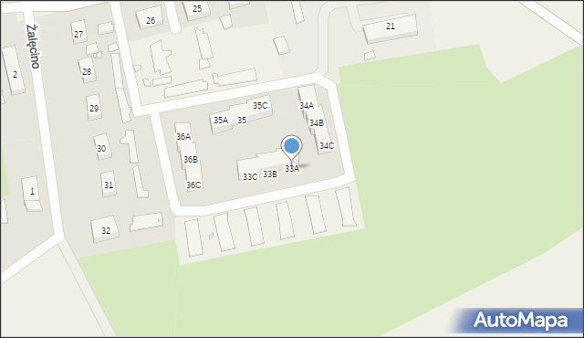 Żalęcino, Żalęcino, 33A, mapa Żalęcino