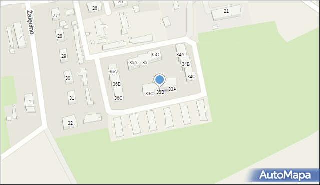 Żalęcino, Żalęcino, 33B, mapa Żalęcino
