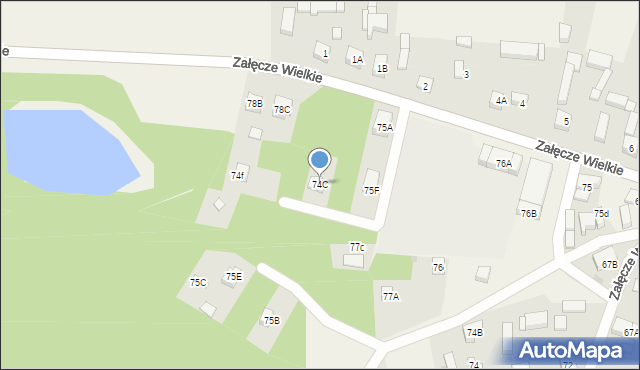 Załęcze Wielkie, Załęcze Wielkie, 74C, mapa Załęcze Wielkie