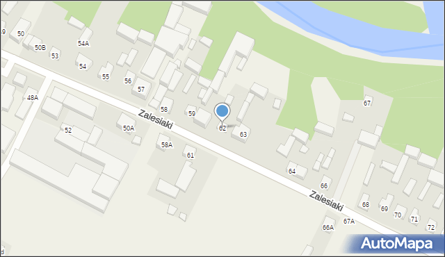 Zalesiaki, Zalesiaki, 62, mapa Zalesiaki