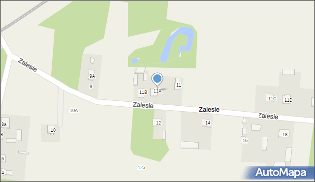 Zalesie, Zalesie, 11A, mapa Zalesie