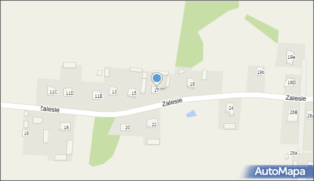 Zalesie, Zalesie, 17, mapa Zalesie