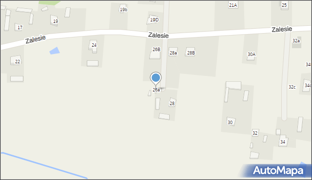 Zalesie, Zalesie, 26a, mapa Zalesie