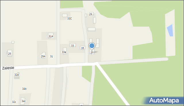 Zalesie, Zalesie, 27, mapa Zalesie