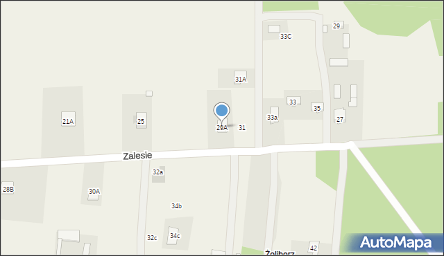 Zalesie, Zalesie, 29A, mapa Zalesie
