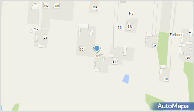 Zalesie, Zalesie, 32, mapa Zalesie