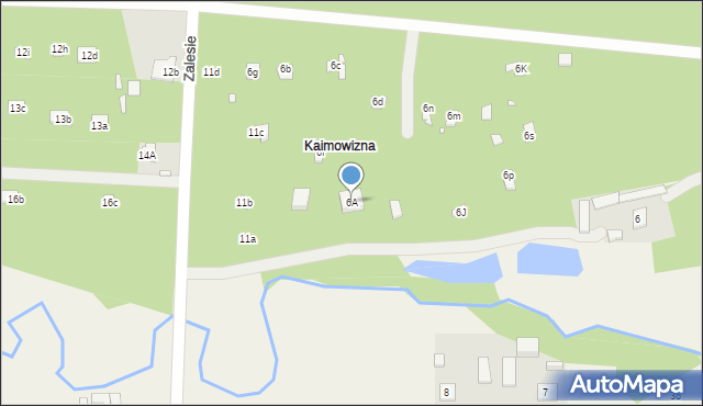 Zalesie, Zalesie, 6A, mapa Zalesie