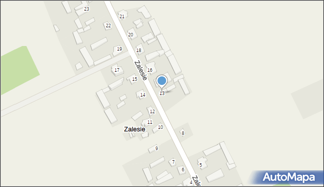 Zalesie, Zalesie, 13, mapa Zalesie