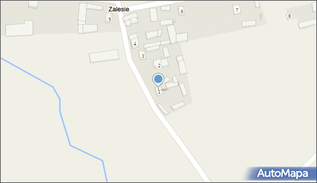 Zalesie, Zalesie, 1, mapa Zalesie