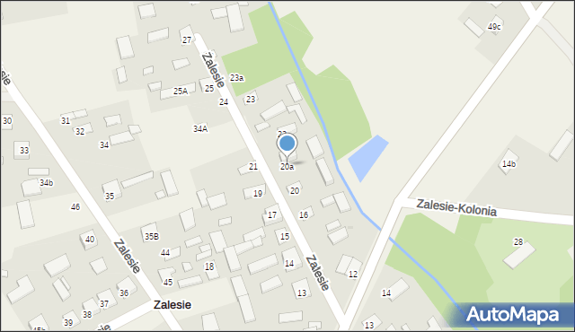 Zalesie, Zalesie, 20a, mapa Zalesie