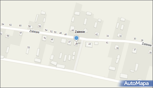 Zalesie, Zalesie, 45, mapa Zalesie