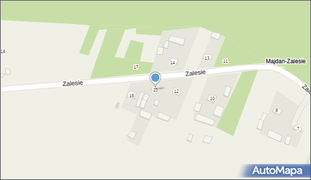 Zalesie, Zalesie, 15, mapa Zalesie