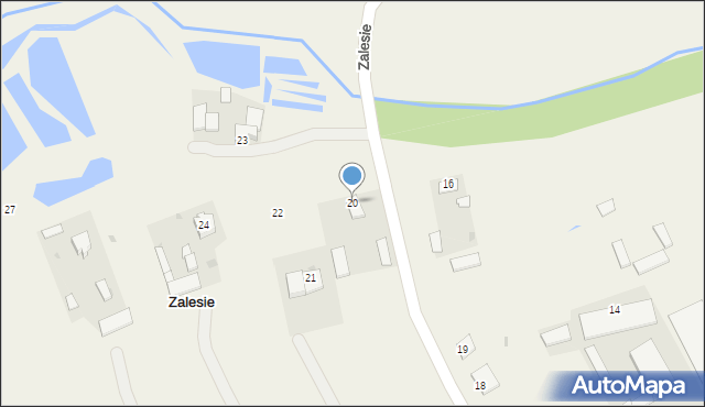 Zalesie, Zalesie, 20, mapa Zalesie