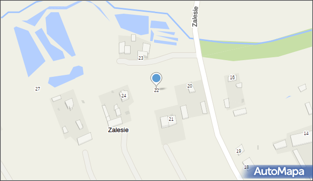 Zalesie, Zalesie, 22, mapa Zalesie