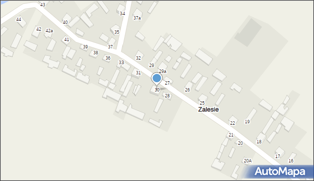 Zalesie, Zalesie, 30, mapa Zalesie