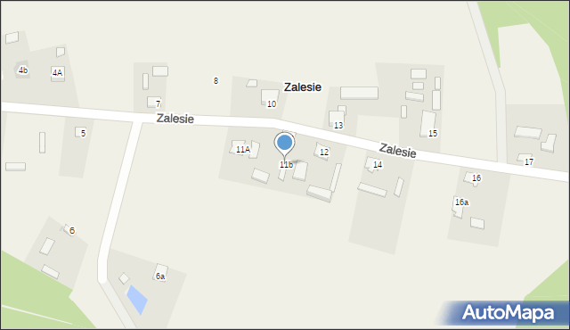 Zalesie, Zalesie, 11b, mapa Zalesie