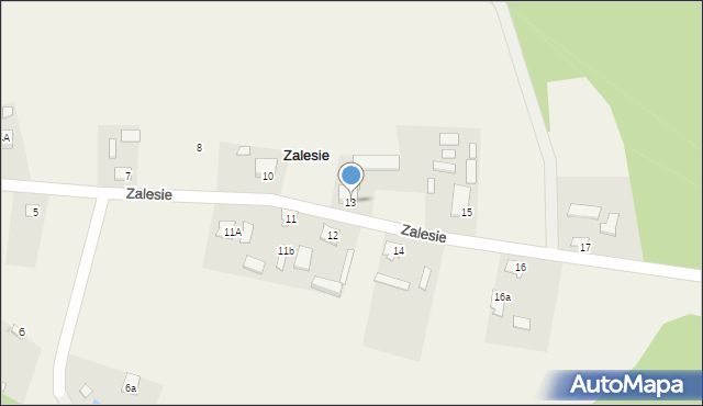 Zalesie, Zalesie, 13, mapa Zalesie