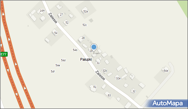 Zalesie, Zalesie, 30, mapa Zalesie