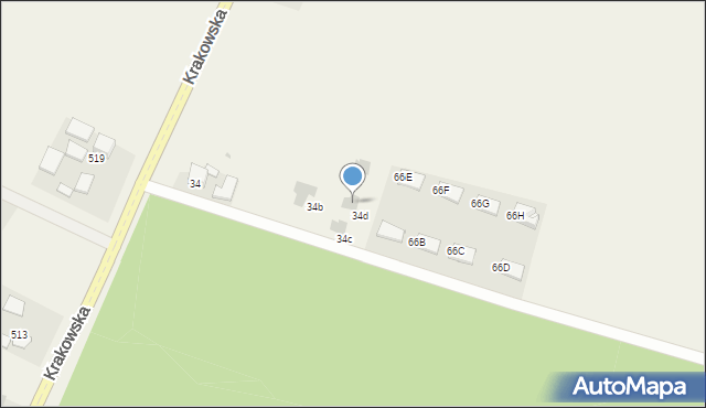 Zalesie, Zalesie, 34d, mapa Zalesie