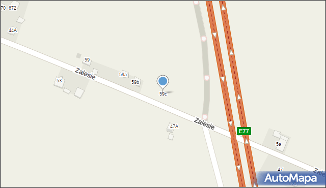 Zalesie, Zalesie, 59c, mapa Zalesie